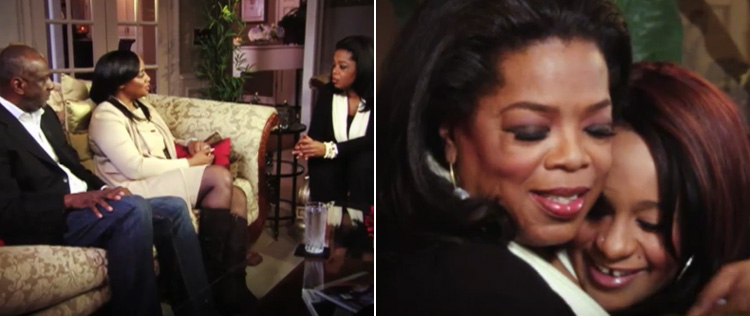 Oprah Winfrey chora e abraça a filha de Whitney Houston em entrevista