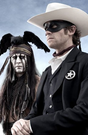 Veja foto de Johnny Depp em em <i>O Cavaleiro Solitário</i> como o índio Tonto