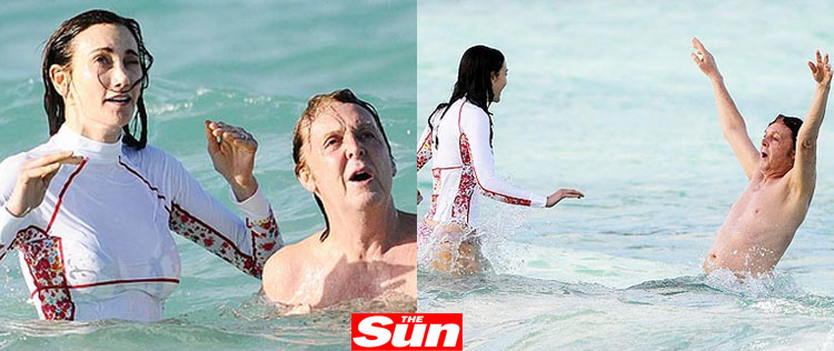 Paul McCartney se diverte no mar do Caribe com a esposa. Veja o flagra!