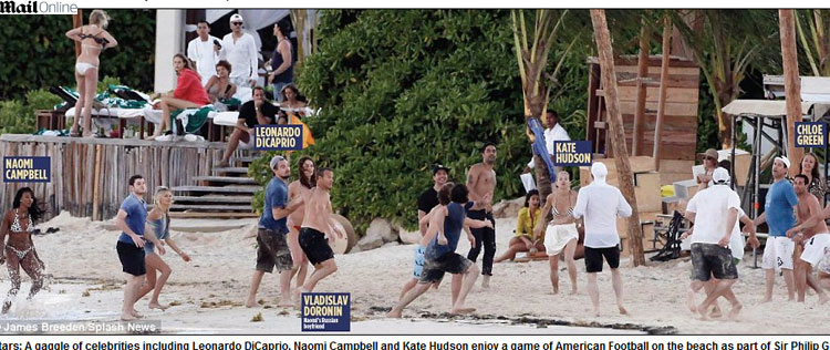 Leonardo DiCaprio e famosos curtem aniversário de bilionário