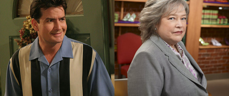Charlie Sheen se diz honrado com escolha de Kathy Bates em <i>Half Men</I>