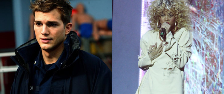 Ashton Kutcher e Rihanna estariam saindo há meses