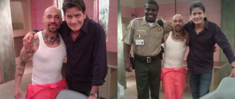 Veja primeiras imagens de Charlie Sheen no <i>set</I> de nova série