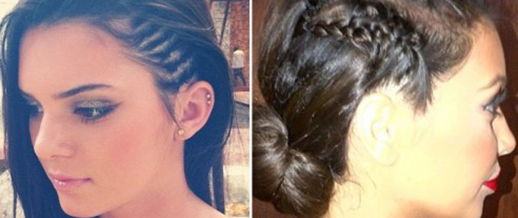 Irmãs de Kim Kardashian exibem tranças parecidas