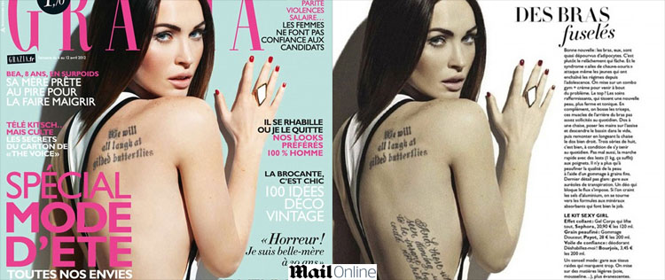 Tatuagem de Megan Fox é apagada para revista