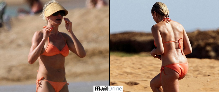 Cameron Diaz exibe o corpão em praia