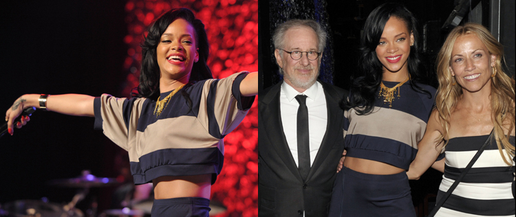 Rihanna se apresenta em evento beneficente