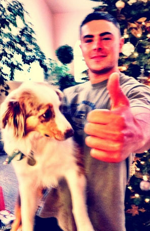 Zac Efron mostra foto de seu cachorro