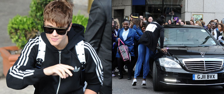Justin Bieber passa aperto fugindo de fãs