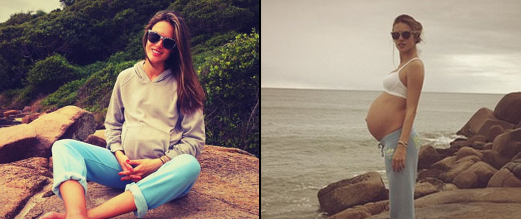 Alessandra Ambrósio exibe o barrigão em foto