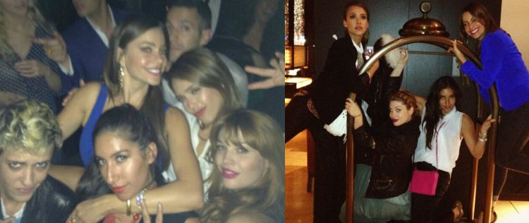Sofia Vergara se diverte com Jessica Alba em noitada