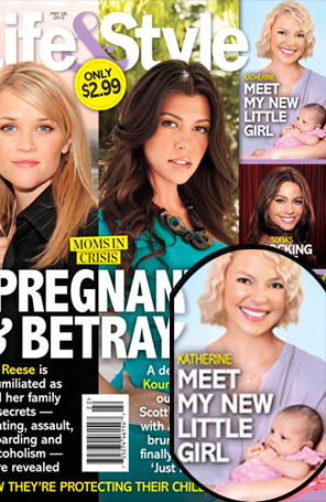 Katherine Heigl tira foto com a nova filha