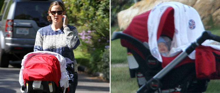 Jennifer Garner é fotografada com o filho pela primeira vez