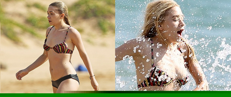 Ashley Olsen é flagrada só de biquíni