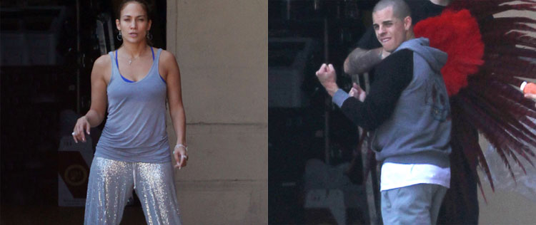 Com <i>look</i> platinado, Jennifer Lopez ensaia para nova turnê
