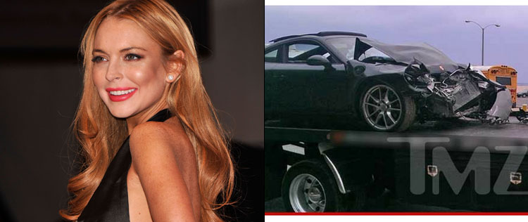 Lindsay Lohan é hospitalizada após acidente de carro