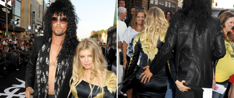 Fergie apalpa o <I>derrière</i> do marido