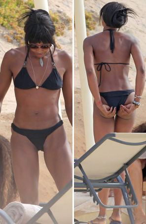 Naomi Campbell exibe o corpão em Ibiza
