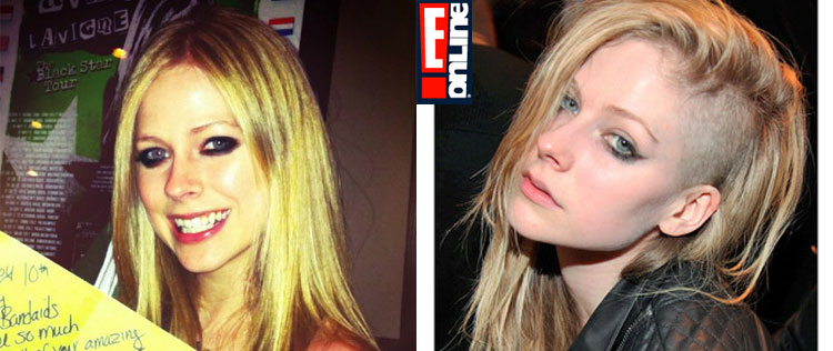 Avril Lavigne raspa a lateral da cabeça