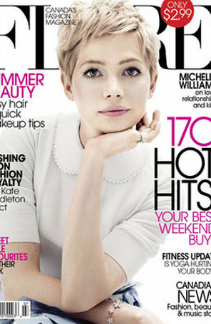 Michelle Williams encara visual simples e romântico para capa