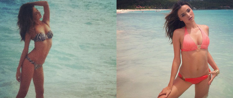 Miranda Kerr publica foto de biquíni no <i>Twitter</i>