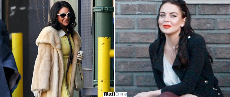 Lindsay Lohan é clicada em set de <i>Liz & Dick</i>