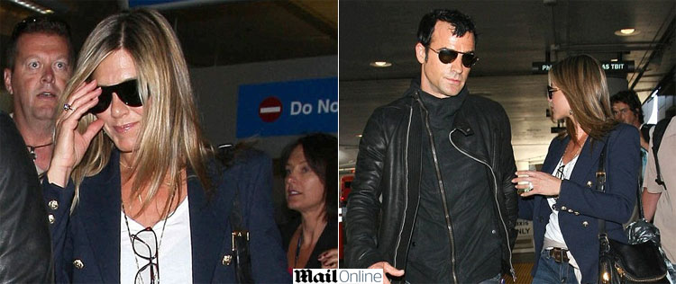 Jennifer Aniston aparece com suposto anel de noivado