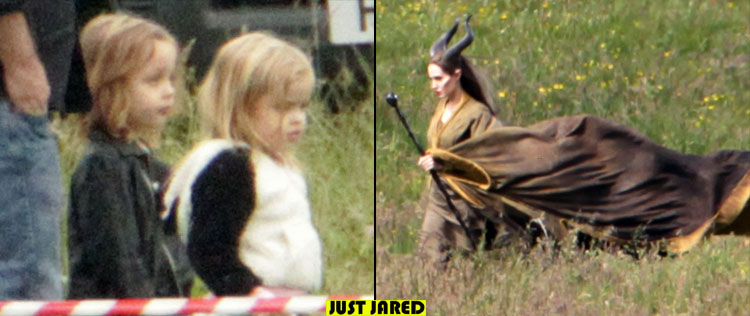 Gêmeos de Angelina Jolie visitam a mãe em <i>set</i> de filmagem