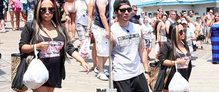 Snooki é flagrada gravando episódio de <i>Jersey Shore</i>