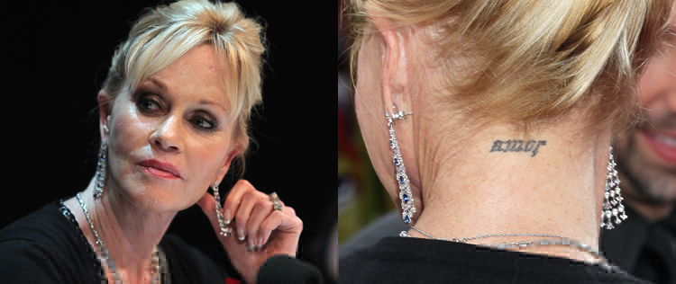 Melanie Griffith faz nova tatuagem
