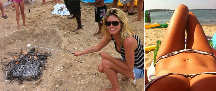 De biquíni, Heidi Klum posta imagem