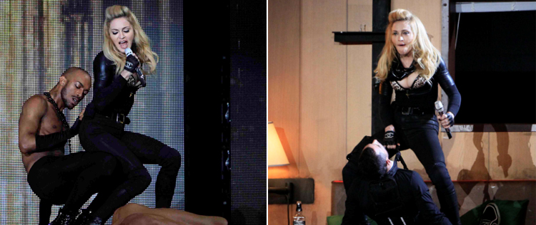 Madonna faz coreografia sensual no palco