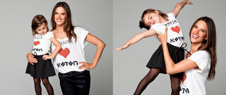 Alessandra Ambrósio posa com a filha para campanha de moda