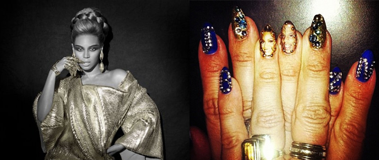 Beyoncé imprime rosto de Jay-Z nas unhas