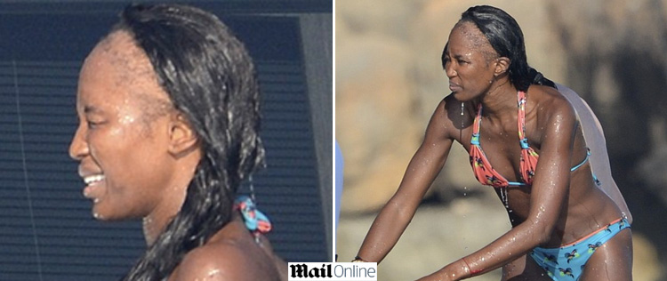 Naomi Campbell exibe falhas no cabelo