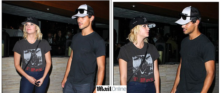 Taylor Lautner janta com Ashley Benson