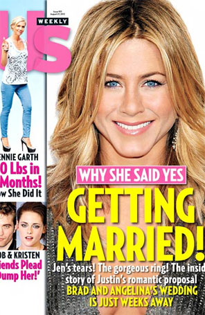 Jennifer Aniston chorou com pedido de casamento de Justin Theroux