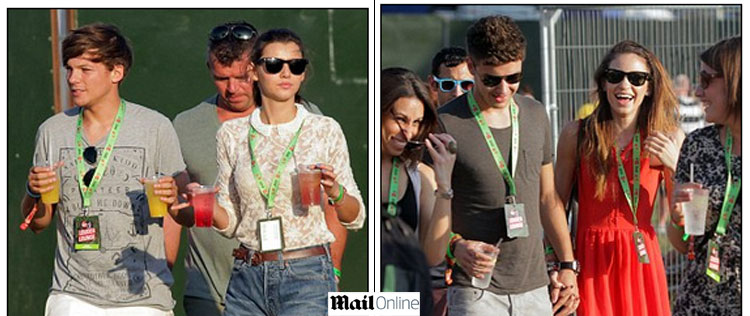 Músicos da <i>One Direction</i> curtem festival com as namoradas
