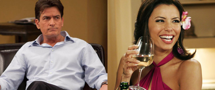 Charlie Sheen convida Eva Longoria para sua série