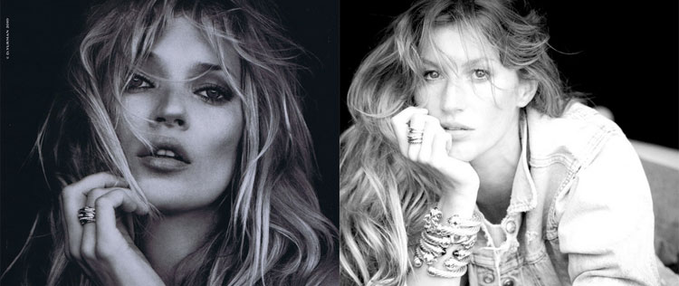 Kate Moss é substituída por Gisele Bündchen por causa de outra campanha