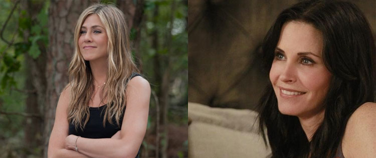 Jennifer Aniston janta com o noivo e Courteney Cox