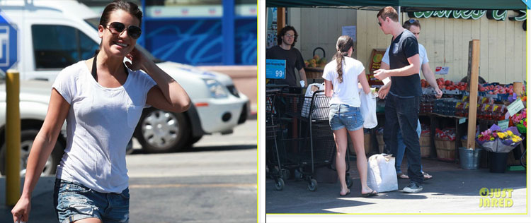 Lea Michele e Cory Monteith saem para fazer compras
