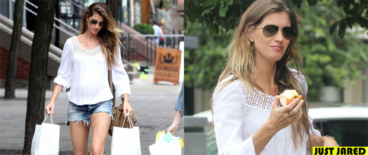 Gisele Bündchen usa roupas largas para disfarçar a gravidez