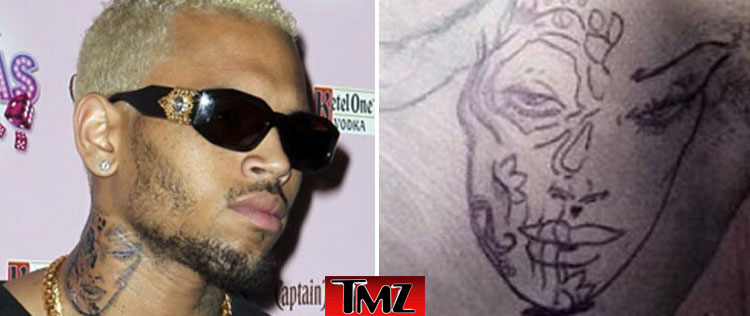Tatuador de Chris Brown nega que tenha se inspirado em Rihanna para fazer tatuagem