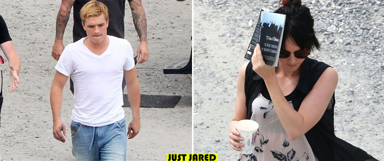 Veja fotos de Jennifer Lawrence e Josh Hutcherson em bastidores de filme