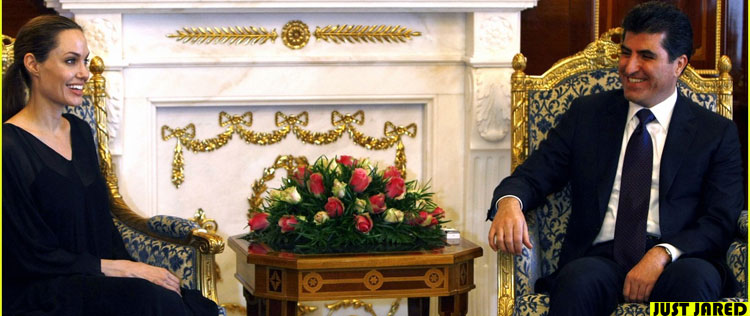 Angelina Jolie se encontra com o primeiro ministro do Curdistão