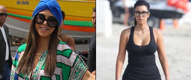 Kourtney e Kim Kardashian curtem praia em Miami juntas