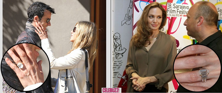 Compare os anéis de noivado de Jennifer Aniston e Angelina Jolie