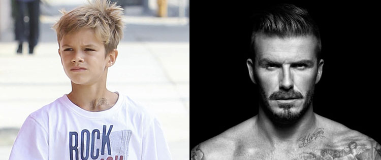 Filho de David Beckham faz tatuagem igual a do pai