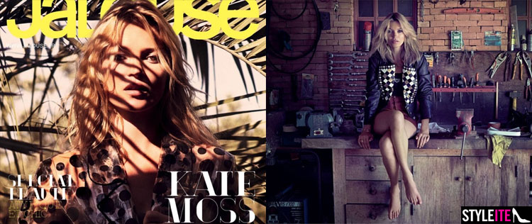 Kate Moss deixa pernas à mostra em ensaio